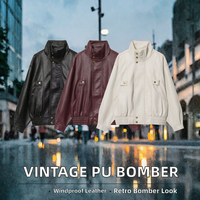 Blouson Bomber Décontracté en Cuir PU pour Homme avec Capuche, Col Montant, Coupe-Vent et Fermeture Éclair – Idéal Printemps-Automne