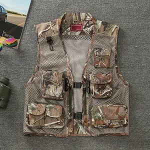 Personalizado Caça Unisex Malha De Multipocket Construção Moda Tactical Camo Utility Cargo Vest Verão