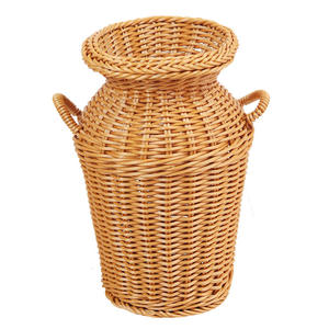 Huangtu Rattan Hand gewebte Desktop Retro Dekoration Blumenvase Dekoration Pflanzen korb Handgemachte Blumen korb Topf - Product Image 6