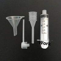 Jeringa de extracción de embudo dispensador de perfume de plástico pequeño con boquilla para dispensación de muestras
