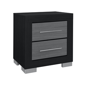 Modern Solid Wood <b>Black</b> and Grey Nightstand for Bedroom and Apartment - Product Image 3