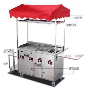 Factory direct food truck and deep fryer baking noodle cooker combination trolley food truck