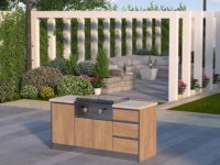 Cocina Exterior Impermeable para Patios sin Cubierta, Estación de Cocina para Todo Clima Diseñada para Resistir Lluvia, Nieve y Exposición Solar Directa