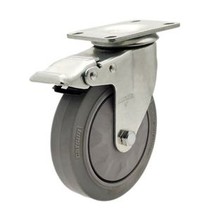 Roue pivotante industrielle en TPR de haute qualité 3/3,5/4/5 pouces avec frein de blocage total en métal, roulement à billes personnalisable OEM - Product Image 2
