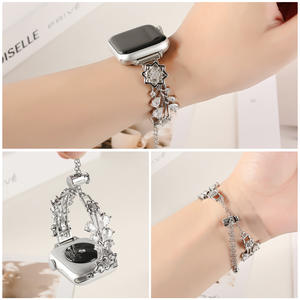 Correa de reloj de lujo transpirable de acero inoxidable para mujer, <span class=keywords><strong>compatible</strong></span> <span class=keywords><strong>con</strong></span> reloj de 38/40/41mm - Product Image 2