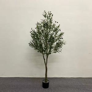 Olivier artificiel 6 pieds de haut plante en fausse soie arbre artificiel en pot <span class=keywords><strong>Oliver</strong></span> branche feuilles et fruits pour la décoration intérieure moderne - Product Image 5