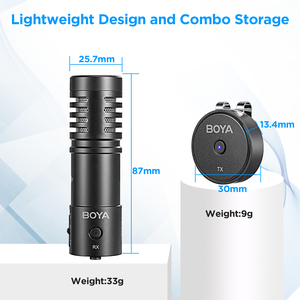 Boya BY-MM1W không dây cardioid Shotgun Microphone cho Iphone <span class=keywords><strong>Android</strong></span> điện thoại thông minh Canon <span class=keywords><strong>Nikon</strong></span> DSLR Máy ảnh ghi âm trên máy ảnh Mic - Product Image 3