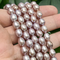 Perles d'eau douce naturelles de 6-7 mm, forme de riz violet, perles en vrac pour la fabrication de bijoux, bracelets, colliers, accessoires DIY