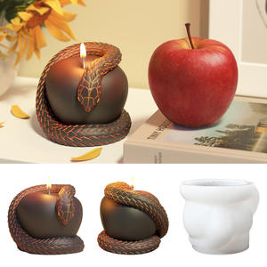 Molde de Silicona para Vela de Serpiente, Fruta Prohibida, Manzana y Serpiente, Herramienta para Hacer Velas de Aromaterapia - Product Image 1