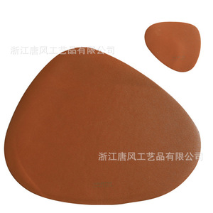 Tw6523 Mantel individual de cuero vacuno, forma irregular, color sólido, impermeable, a prueba de aceite, estilo moderno minimalista, mantel individual occidental - Product Image 4