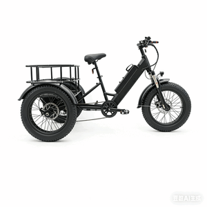 Tricycle électrique pour adultes, 7 vitesses, 20/24 pouces, vélo électrique avec <span class=keywords><strong>remorque</strong></span> de transport, pneus larges, tricycle électrique à 3 roues, vélo cargo électrique - Product Image 2