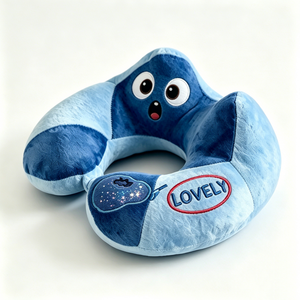 Customized Cartoon Blueberry Character U, <b>Neck</b> <b>Cushion</b> Lovely Embroidered Glitter, Blueberry Plush <b>Neck</b> Rest - Product Image 1