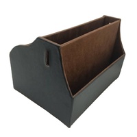 Organisateur de bureau multifonction en cuir LG8135, boîte de rangement pour stylos, télécommande, avec trou USB