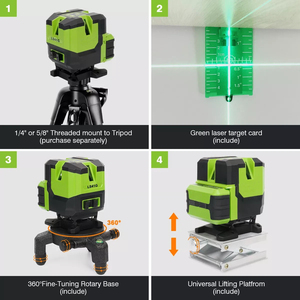 Máy Cân Bằng <span class=keywords><strong>Laser</strong></span> Đường Chéo Màu Xanh Lá Cây LS41G 360 Độ Với Mô Hình Xung - Product Image 4