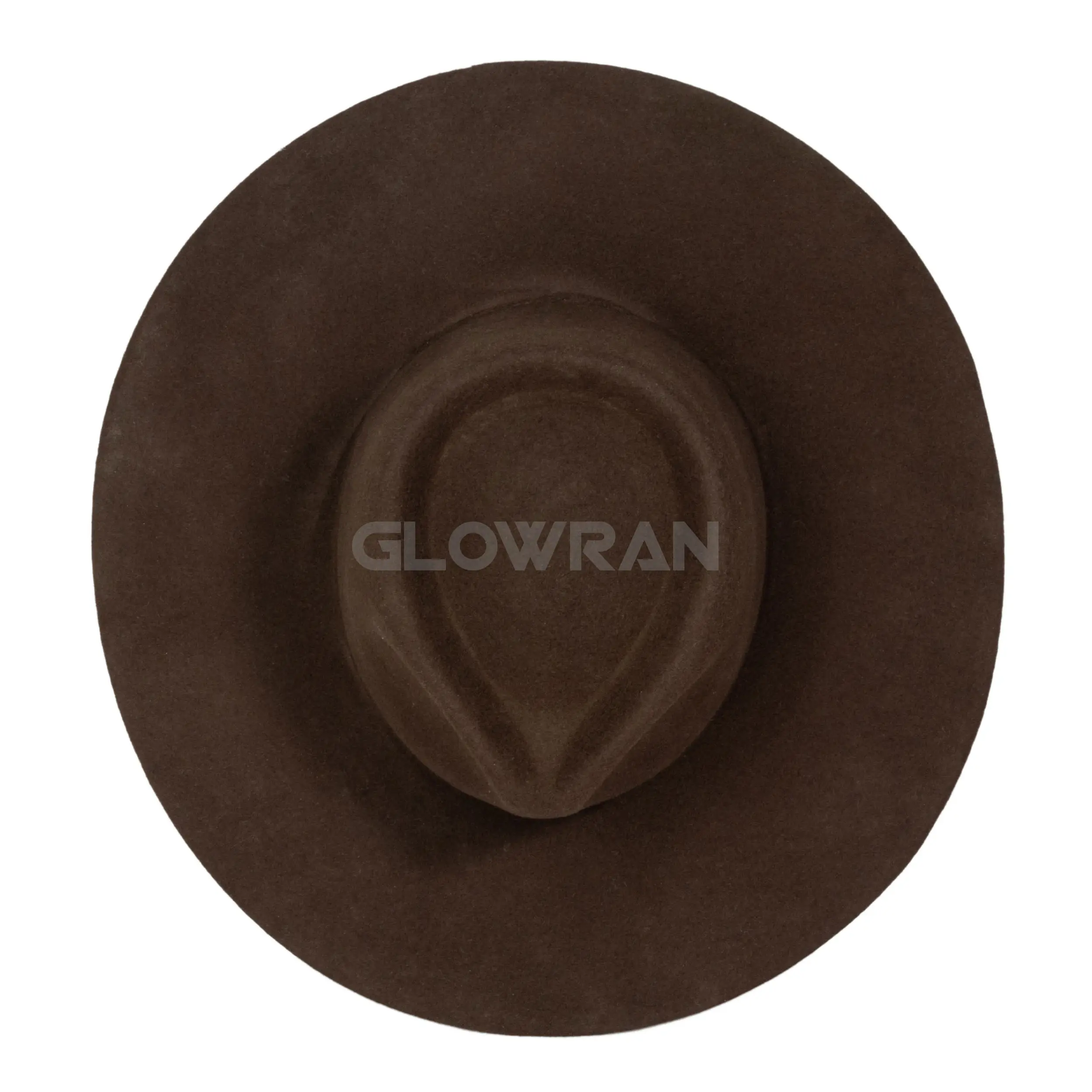 High Quality Dark Brown Flat Brim Wool Felt Blank Fedora Hats Unisex In Stock Wholesale