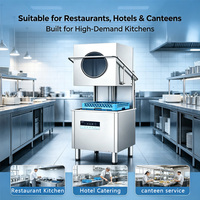 Lavavajillas Comerciales Portátiles, Lavavajillas Automáticos Inteligentes de Acero Inoxidable para Cocina de Hotel