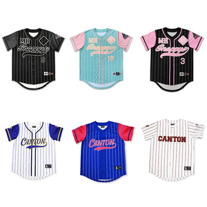 Custom Men Baseball Jersey Sublimation Stripe Print Blank Baseball Shirts And Pants Uniform