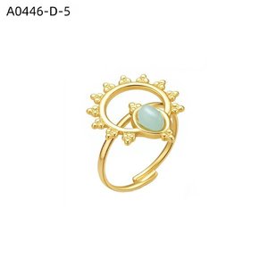 Anillo de moda Amy Amy, anillo de cóctel chapado en oro con piedra lunar, estilo bohemio para mujer, joyería de regalo para uso diario A0446 - Product Image 5