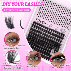 Extensions de <span class=keywords><strong>cils</strong></span> individuels en grappe effet œil de renard, style féerique, ultra-denses, faites à la main, tendance TikTok, pour un look naturel et luxueux, en plateau DIY - Product Image 4