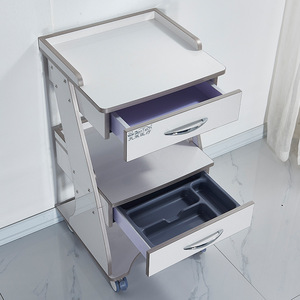 Dental Two Drawer Mobile <b>Trolley</b> Without Water Supply Oral Medical Storage Cart Beauty Salon <b>Tool</b> Cart - Product Image 3