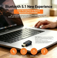 Adaptor USB Bluetooth 5.1 Chip Realtek 8761BUV Mini Dongle Bluetooth Eksternal Bebas Driver untuk Windows Desktop Laptop