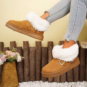 Chaussures Mary Jane à bout ouvert pour l'hiver avec détails pour un style élégant, grande botte rouge - Product Image 2