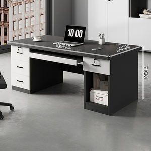 Escritorio Moderno, Duradero y Ergonómico para <span class=keywords><strong>Oficina</strong></span> en Casa con Archivador con Cerradura y Estructura de Madera Resistente para Trabajo Remoto y Estudio - Product Image 4