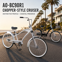 Vente en gros de fourche à ressort à une vitesse caboteur moyeu Beach Cruiser vélo 20-26 pouces noir Beach Cruiser vélo
