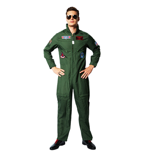 Movie Cosplay American Airforce Uniform Halloween <strong>Costumes</strong> for <strong>Men</strong> Adult <strong>Army</strong> Green Pilot Jumpsuit - Product Image 5