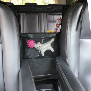 <span class=keywords><strong>Filet</strong></span> de rangement pour sièges de voiture <span class=keywords><strong>Filet</strong></span> de séparation avant et arrière Bloc central Sac de rangement élastique résistant aux chiens - Product Image 6