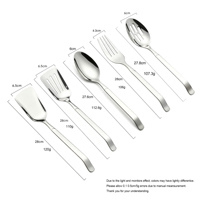 Ensemble d'ustensiles de cuisine de luxe en acier inoxydable avec spatule de service, fourchette et cuillère ajourée pour buffet et service alimentaire, couleur et logo personnalisables