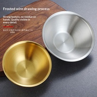 Bol à salade en acier inoxydable 304 électroplaqué, bol en fer pour repas d'hôtel, service de riz, collations, assaisonnements, soupe, soupière empilable, style japonais