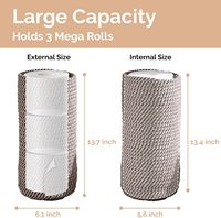 Panier de rangement pour papier toilette de style bohème, rond, gain de place, en coton tissé à la main, pour rouleaux jumbo