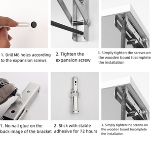 Hiện đại Heavy-Duty kim loại/Thép l-hình Hỗ trợ khung Hidden Kệ Bracket đối với Treo TV tủ/bàn-tải mang phụ kiện - Product Image 2
