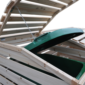 Mobili per esterni per giardino fatto a mano in legno bidoni della spazzatura bidone dei rifiuti per strada esterna in legno spazzatura Shish - Product Image 6