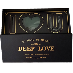 INUNION Scatola Regalo a Forma di Lettera 'I Love U' in Cartone Ondulato con Schiuma Floreale, Foglia d'Oro per la Festa della Mamma, Materiali Riciclati Ecologici - Product Image 4