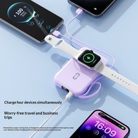 Nouvelle Banque d'alimentation portable 3-en-1 en plastique avec chargeur magnétique sans fil pour montre et écouteurs, câble intégré et support de charge ultra-rapide