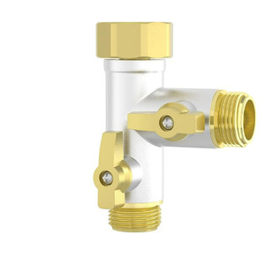 Répartiteur de tuyau fileté en laiton 3/4 pouces pour l'irrigation des jardins, durable avec vannes d'arrêt - Product Image 4