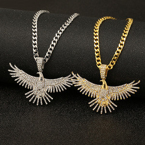 Collar con Colgante de Águila Estilo Romano Vintage con Circonita Incrustada y Baño de Oro <span class=keywords><strong>Real</strong></span> PVD sobre Cadena de Serpiente para Hombre - Product Image 2