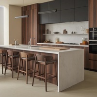 Ensemble d'îlots de cuisine modulaires personnalisés Senger, en bois stratifié, armoires de cuisine modernes pour villa et appartement