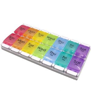 Organizador de Pastillas Semanal AM PM para 7 Días, Color Arcoíris, 14 Compartimentos con Diseño de Botón de Fácil Apertura para Pastillas/Vitaminas/Aceite de Pescado - Product Image 4