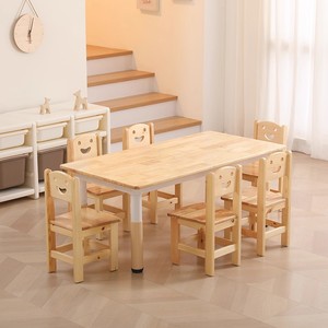New Children Bedroom Furniture Solid Beech Wood <b>Kids</b> Learning Writing Study Table Desk and Chair <b>Set</b> - Product Image 4