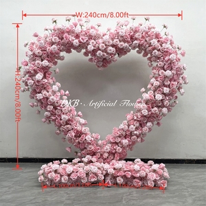 Romantic Large Heart Silk <b>Artificial</b> <b>Flowers</b> Wedding Arch Wholesale pink Hydrangea Tall Eco-Friendly Events Backdrop - Product Image 2