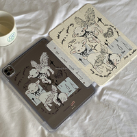 Graffiti mouton étui pour iPad Air 11 pouces M2 2024 iPad Air 6e/5e/4e génération Pro 11 9th10.2 housse de tablette à trois volets avec fente pour crayon