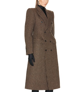 Primavera moda stile coreano Chic petto una fila di bottoni progettato <span class=keywords><strong>Trench</strong></span> lungo cappotto scozzese da <span class=keywords><strong>donna</strong></span> sottile - Product Image 3