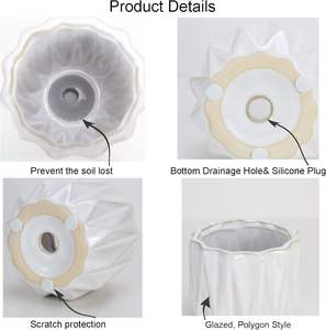 Maceta Rústica de Cerámica Esmaltada de 4 Pulgadas con Orificio de Drenaje, Duradera, Ecológica, Ligera, Biodegradable, para Suculentas, Cactus, Estilo Rústico - Product Image 2