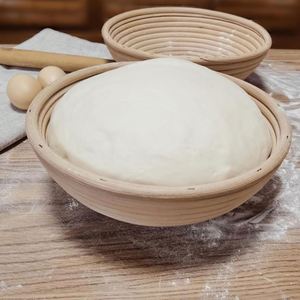 2Pcs Sourdough Starter Kit Grattoir Pain Bosses Jar Bois Acier Inoxydable Lame Panier Rond 9 Pouces Large - Product Image 3