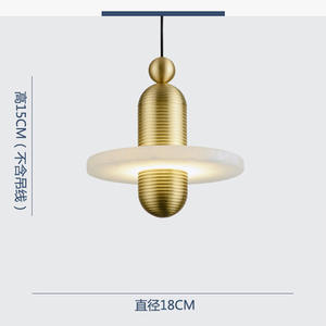 Lustre de salle à manger en marbre postmoderne, éclairage d'ambiance créatif pour table de style nordique, chambre à coucher, lampes suspendues de chevet - Product Image 3