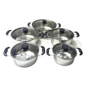 Ensemble de casseroles en acier inoxydable de <span class=keywords><strong>10</strong></span> pièces, avec poignée en bakélite, pour la cuisson de bouillon, vente en gros à prix avantageux - Product Image 2