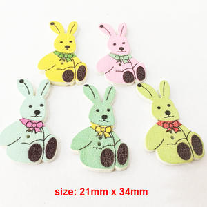 กระดุมไม้รูปกระต่ายพิมพ์สี<span class=keywords><strong>2</strong></span>รูน่ารักสำหรับการ์ดสมุดภาพ - Product Image 6